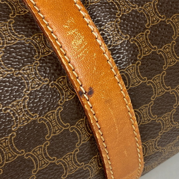 Celine Macadam Pattern Canvas Shoulder Tote Bag Brown - Picture 3 of 6